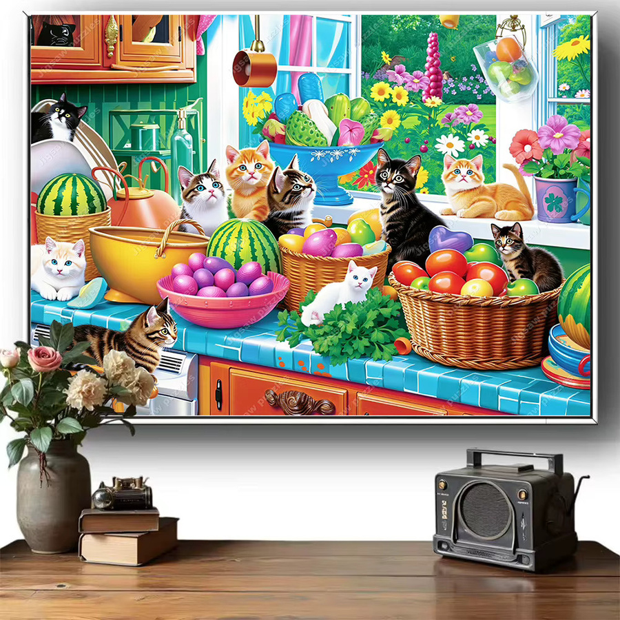 AZNM Puzzle, Katzen- und Küchenszene, Bunt / Mehrfarbig - Bild 3
