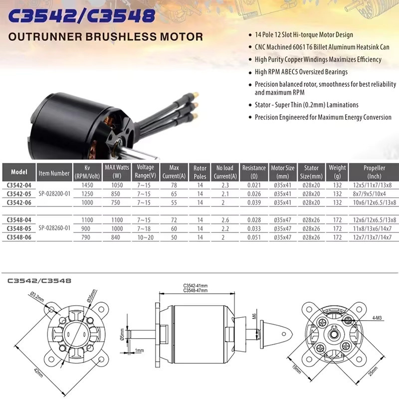Übertreffen Hobby Bürstenloser Motor, 50A ESC, Zubehör, Metall, Schwarz - Bild 3