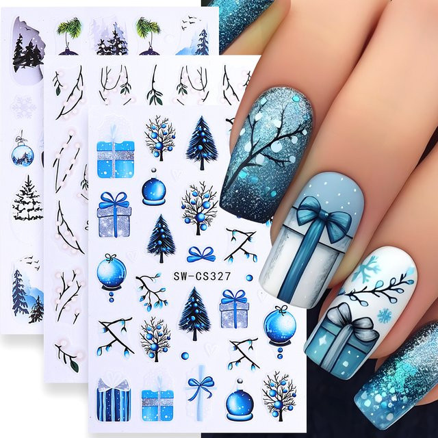 SWEET TREND Nagelkunst-Aufkleber, Blau, Schimmernd, Unisex - Bild 1