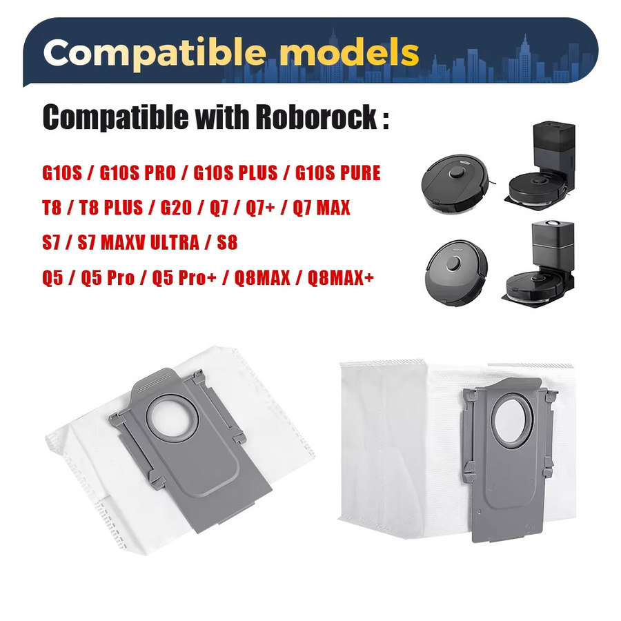 Roborock Staubbeutel in Weiß für Q8 Max, Q7 Max, Q5 Pro, S8, S7 und S8 Pro Ultra Modelle - Bild 2