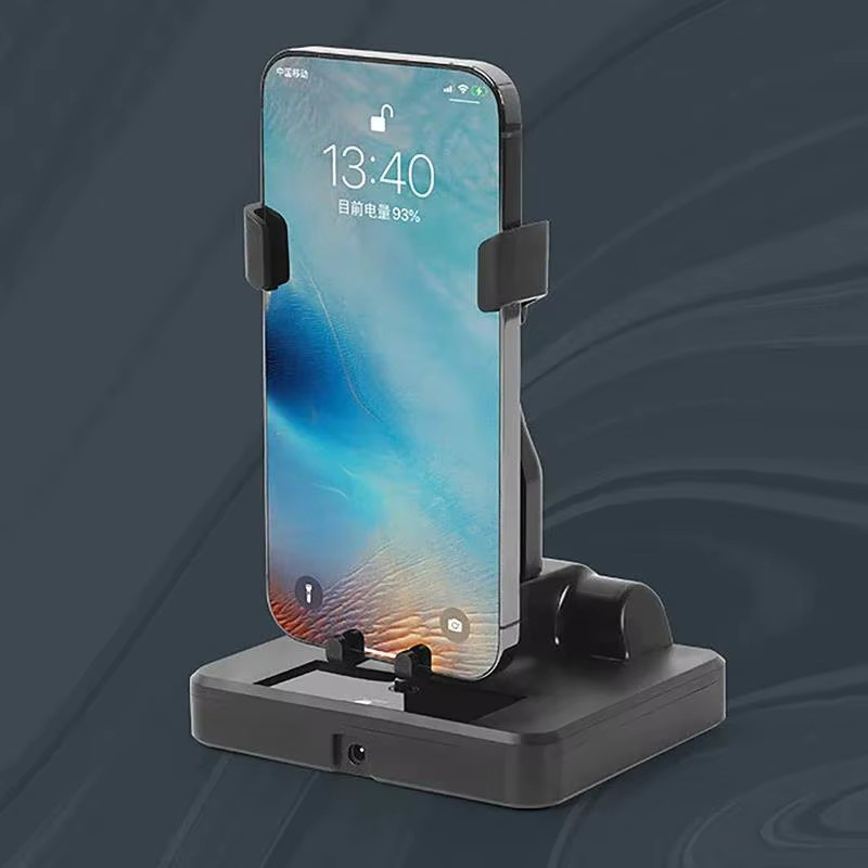 Mrgabwte Automatischer Handy-Schüttler für den Schreibtisch in Schwarz mit Schrittzähler-Funktion und stummschaltbarem Handyhalter - Bild 3