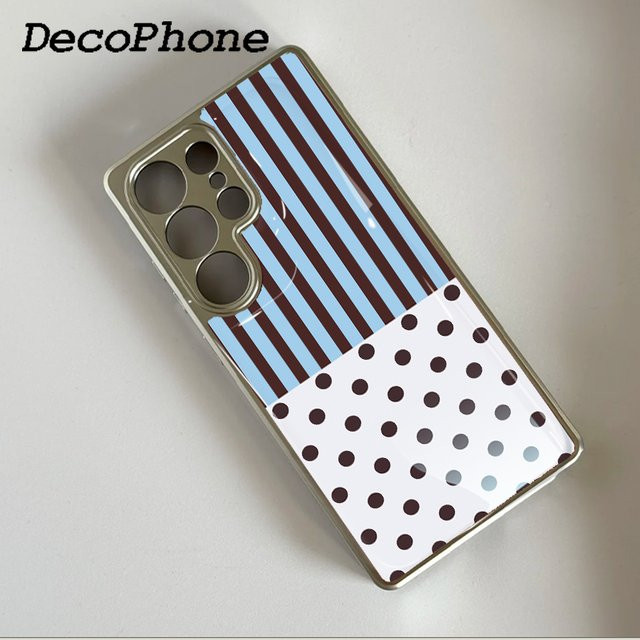 Sturzsichere Epoxy-Handyhülle mit vertikalen Streifen und Punkten für Samsung Galaxy S23 S24 S25 S26 Plus FE Ultra Edge in Multicolour - Bild 1