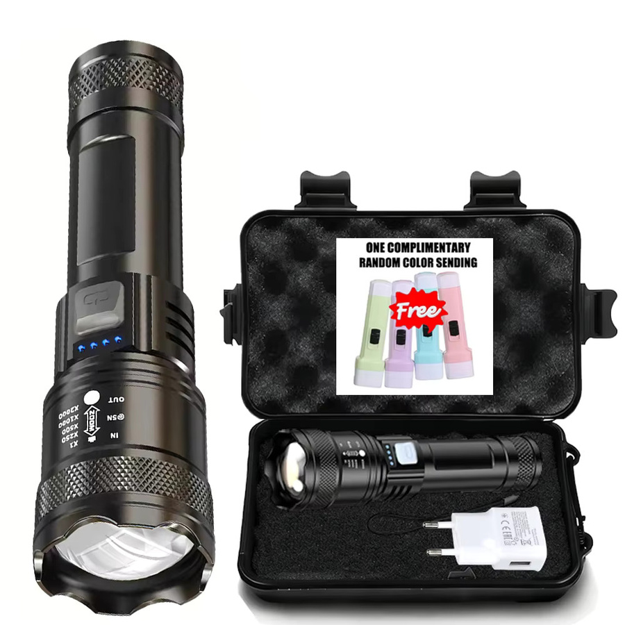 NEWBIRTH LED-Taschenlampe mit USB-Ladefunktion und Teleskop-Zoom in Schwarz - Bild 7