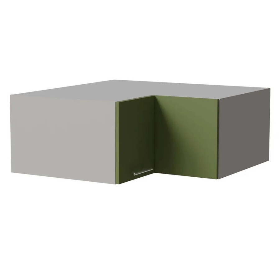Feldmann-Wohnen Eckaufsatzschrank Brerra Küchenschrank mit Soft-Close-Türen in Grau und Farngrün Matt, B/T/H: 90 x 90 x 36 cm - Bild 2