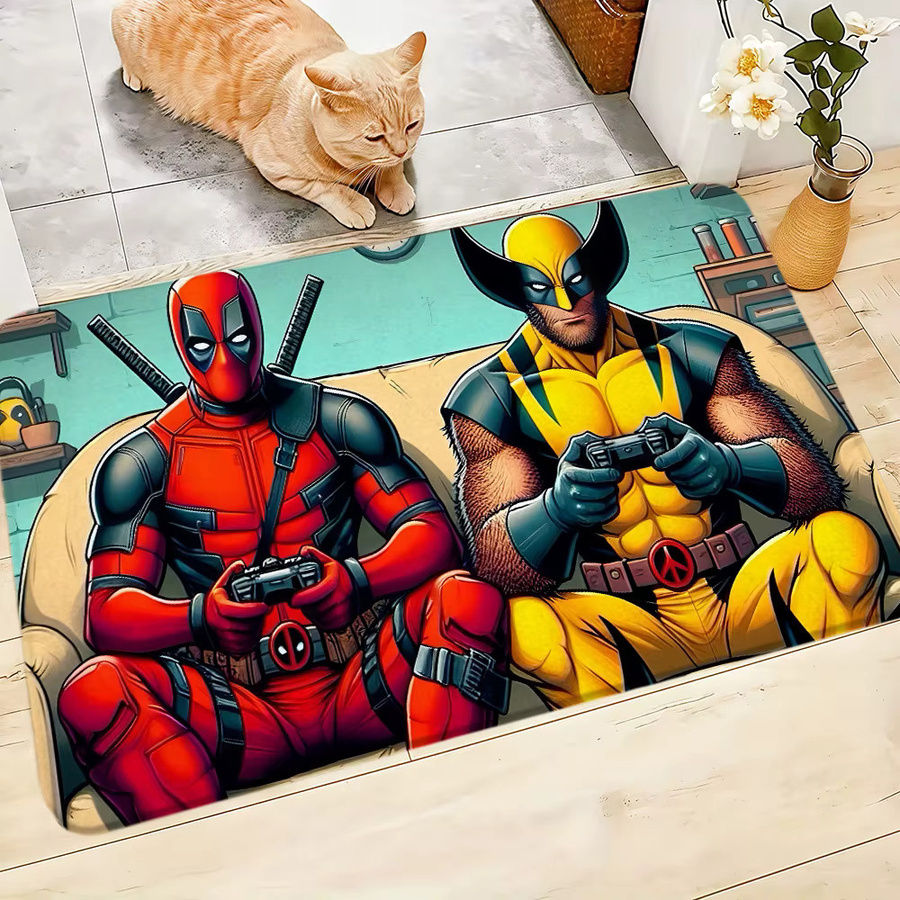 Beast Kingdom Marvel Deadpool und Wolverine Retro Fußmatte aus Flanell, Mehrfarbig, B: 60,0 cm, T: 60,0 cm, H: 1,0 cm - Bild 5