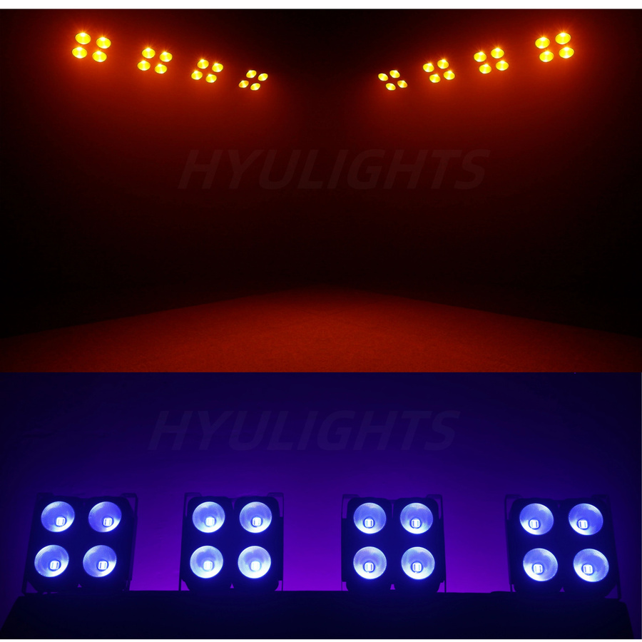 HYULIGHTS 4-Augen LED COB Blinder 400W RGBWA UV 6in1 Wash Beam Strobe Bühnenbeleuchtung in Schwarz - Bild 4