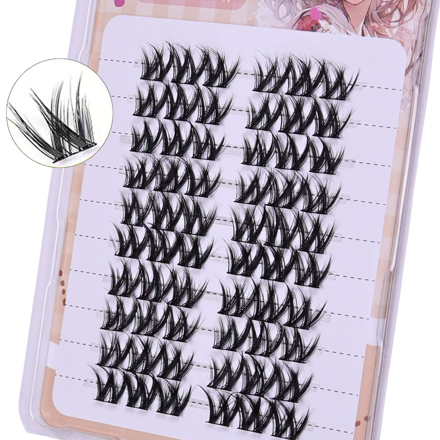 JIEFUXIN Cluster-Wimpern, Black, Unisex, Natürlich - Bild 2