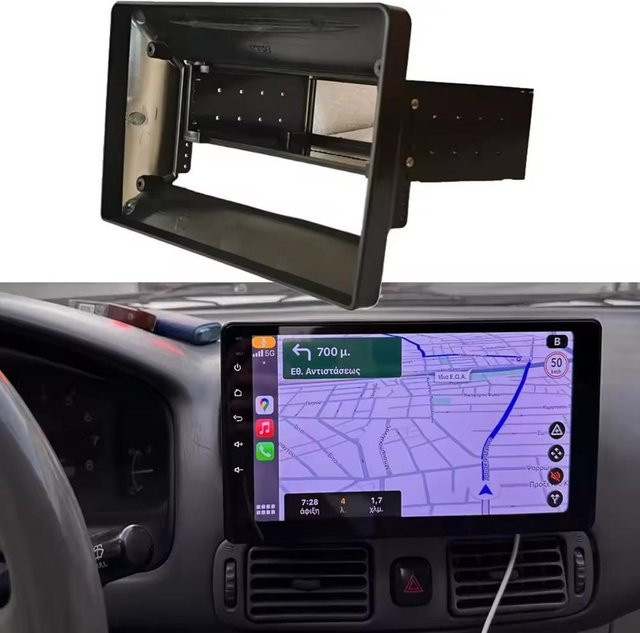 9-Zoll 1-Din Autoradio Faszienrahmen Adapter für Armaturenbrettverkleidung in Schwarz - Bild 1