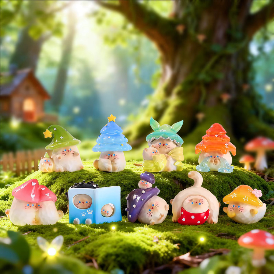 Potdemiel Mushroom Meow Emotional Forest Blind Box, Katzenmodell, Bunt / Mehrfarbig - Bild 2