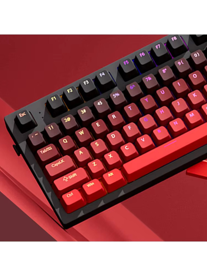 Lucky Red RGB PBT Double-Shot Tastenkappen im OEM-Profil für mechanische Tastaturen mit MX-Schaltern, Farben: Rot und Weiß - Bild 2