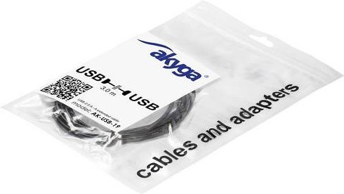 Akyga USB-A auf USB-A Kabel Schwarz AK-USB-19 Länge: 3,00 m - Bild 1
