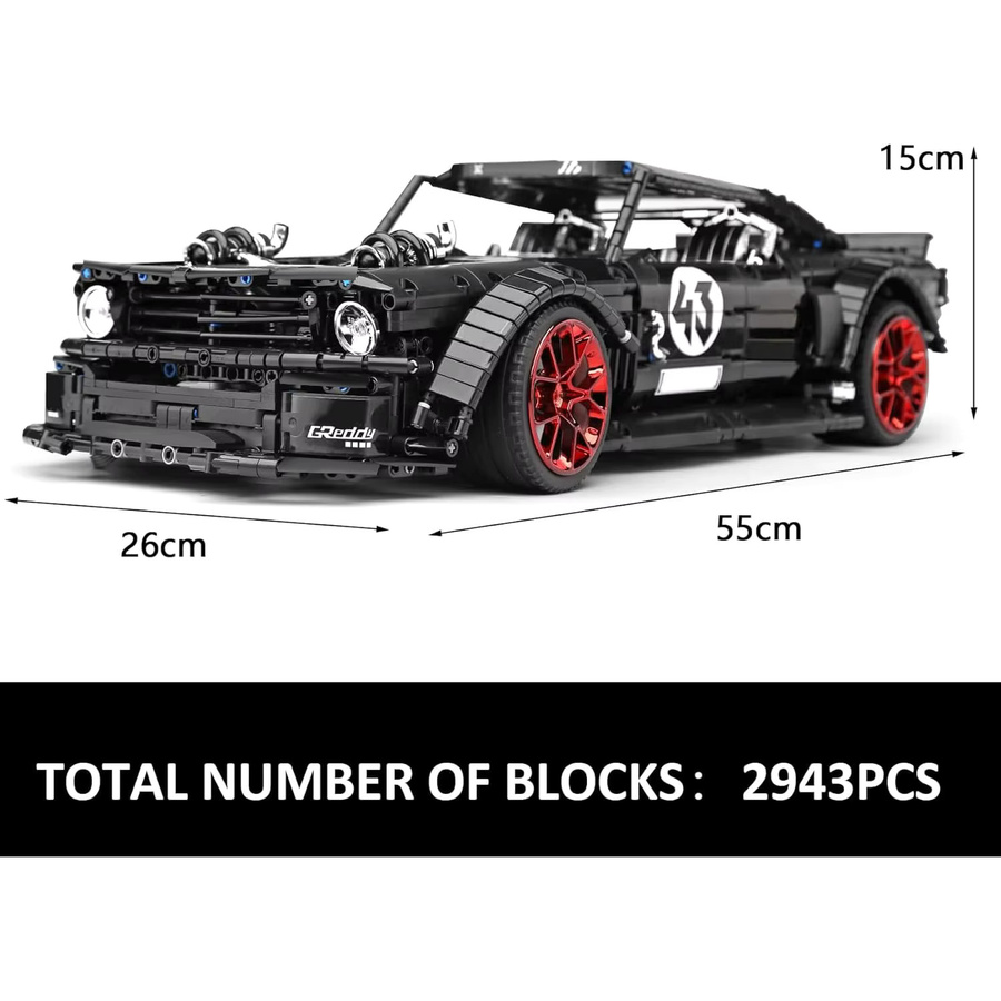 Mould King 13108 Mustang Sportwagen Baustein-Set in Schwarz mit 2943 Teilen - Bild 6