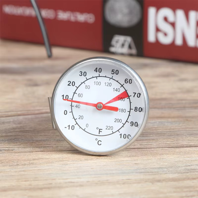 HAVMORE Zifferblatt-Thermometer aus Edelstahl in Silber für Kaffeekannen und Milchaufschäumer zur Temperaturmessung von 0 bis 100 Grad Celsius - Bild 2