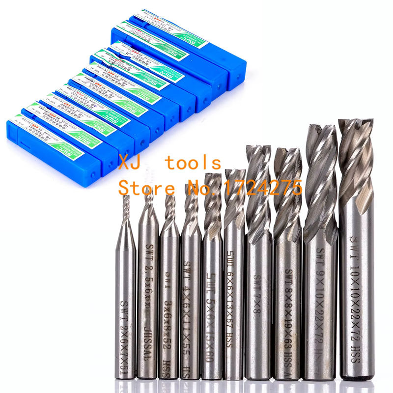 KAVTECNC TOOLS Schaftfräser Set aus HSS mit 2, 3 oder 4 Flöten für CNC und Power Tools, 10-teilig, Durchmesser 2-10 mm - Bild 3