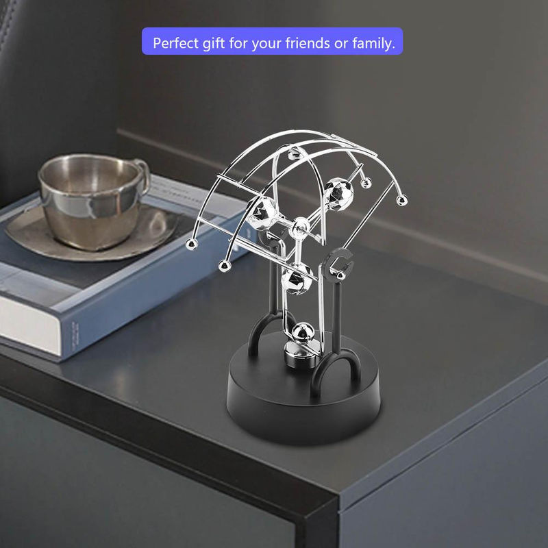 Tooarts Kinetische Kunst Dekoration Silber Elektronisches Perpetuum Mobile aus Metall und Kunststoff, batteriebetrieben - Bild 8