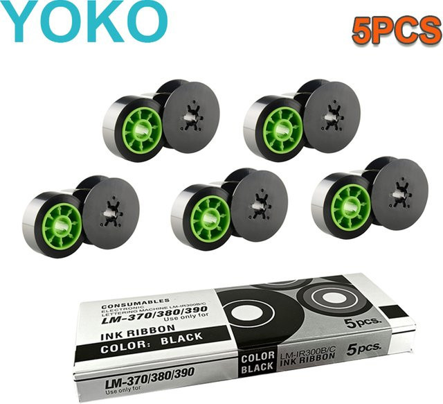 5er Pack Letatwin LM-IR300B Etikettenband Schwarz für thermische Beschriftungsmaschinen LM-370E LM-380A LM-380E LM-390A - Bild 1