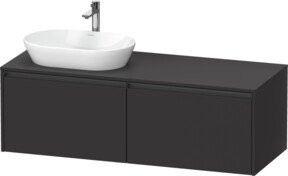 Duravit Waschtischunterschrank Ketho.2, grau matt, wandhängend, 2 Auszüge, B: 140 cm, T: 55 cm, H: 45,9 cm - Bild 1