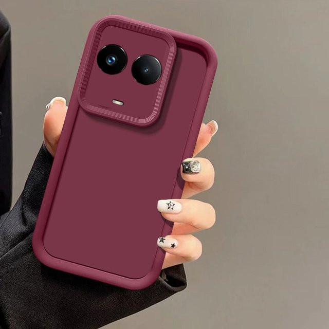 EUCAGR Luxus Candy Matte Softcover für Realme 11 5G, Realme 11X, Realme C67 5G und Realme Narzo 60X zur Sturzprävention in Weiß und Lila - Bild 1