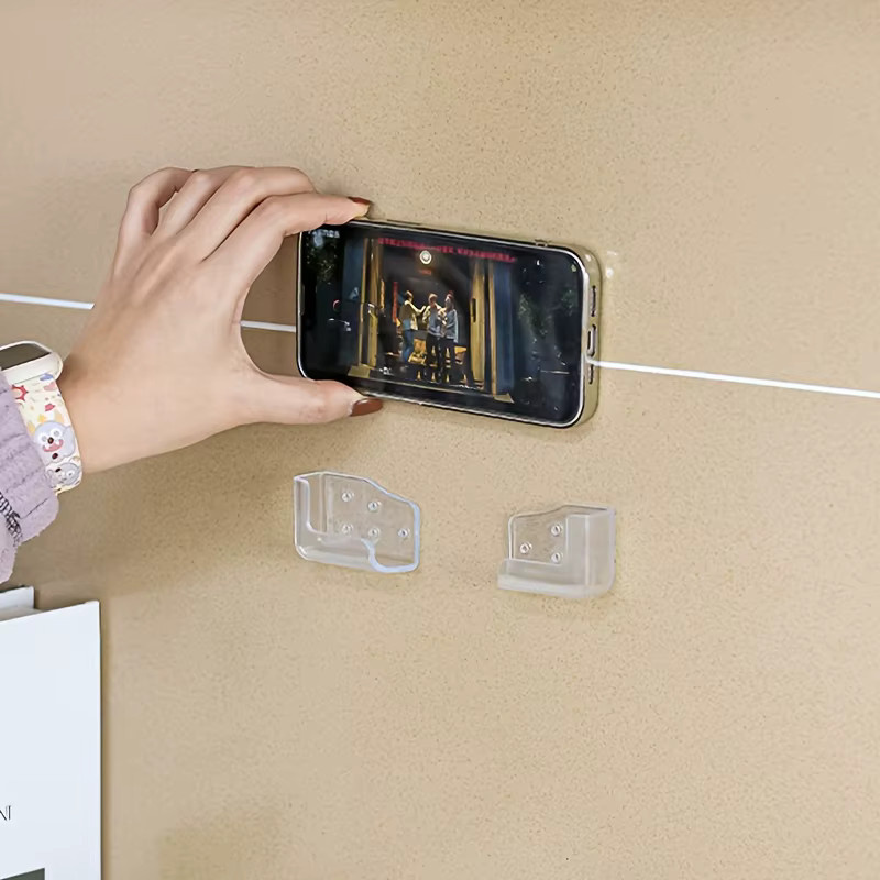 Selbstklebender Wand-Telefonhalter für Küche und Badezimmer, transparent - Bild 2