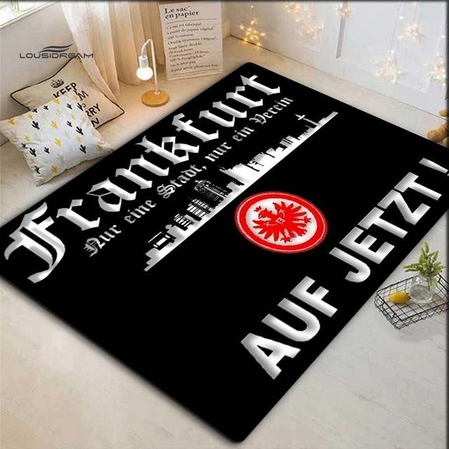 LOLO IU Frankfurt Slogan Druck Faltbarer Teppich, Rutschfeste Bodenmatte mit schwarzer Basis, B/H: 60 x 40 cm - Bild 1