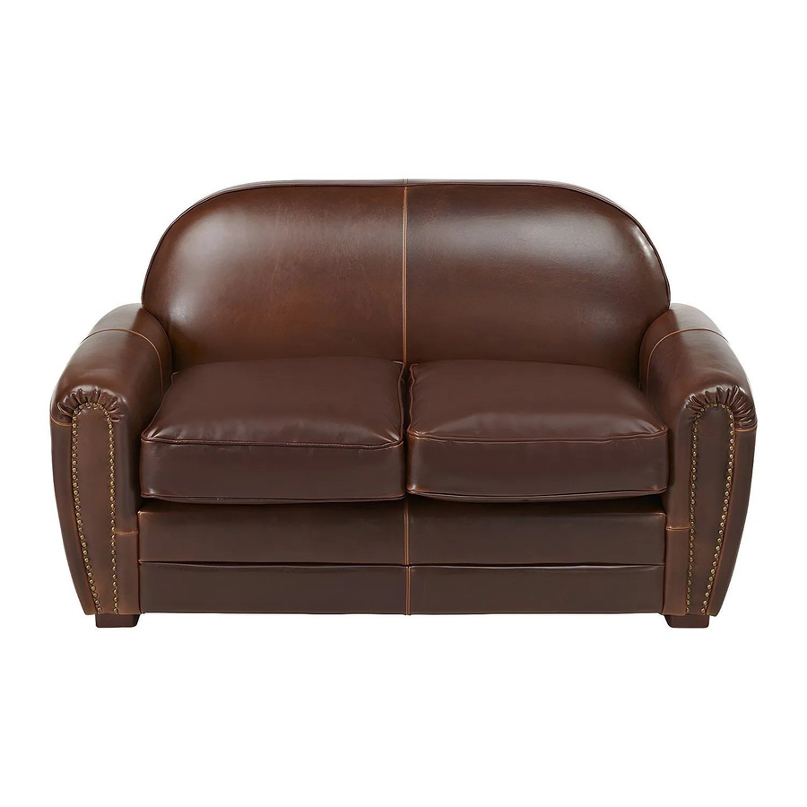 Vente-unique Sofa Baudoin in Schokobraun aus Leder mit Armlehnen, Breite: 150 cm - Bild 2