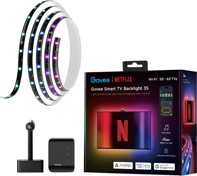 Govee Envisual TV Hintergrundbeleuchtung S3 für 55-65 Zoll, Schwarz, Multicolour - Bild 1