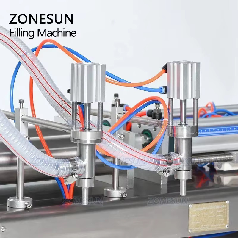 ZONESUN Voll pneumatische Abfüllmaschine aus Edelstahl in Silber für Lebensmittel und Getränke - Bild 2
