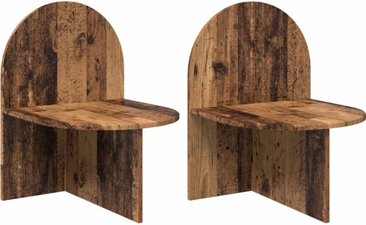 Set aus 2 Nachttischen von vidaXL aus Holzwerkstoff in Braun im Landhausstil, B/T/H: 48 x 49 x 65 cm - Bild 1