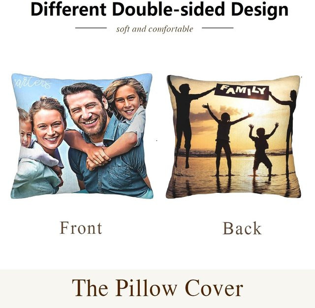 Personalisierte Kissenbezüge von JMG Clothing mit eigenem Foto oder Text, quadratisch, Mehrfarbig, B/T/H: 50 x 50 x 50 cm - Bild 1