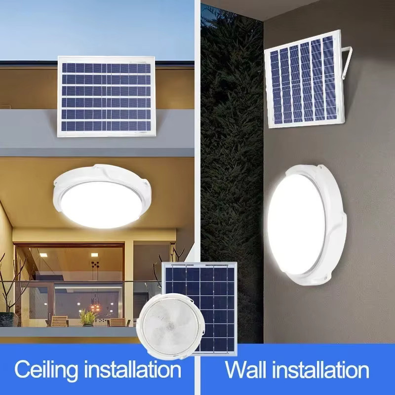 VENUSWING LED-Solar-Deckenleuchte in Weiß mit Fernbedienung und RGB-Funktion für Garten und Außenbereich - Bild 1