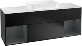 V&B Waschtischunterschrank Finion mit Wandbeleuchtung, Farbe: Weiß lackiert, Breite: 160 cm, Tiefe: 50,1 cm - Bild 1