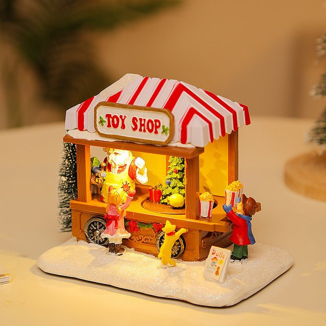 Musikalisches Weihnachts-Dorf Popcorn-Haus in Mehrfarbig für Kinder - Bild 1