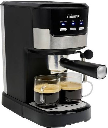 Tristar CM-2278 Espressomaschine mit Siebträger in Schwarz und Silber aus Edelstahl mit 1100W - Bild 1