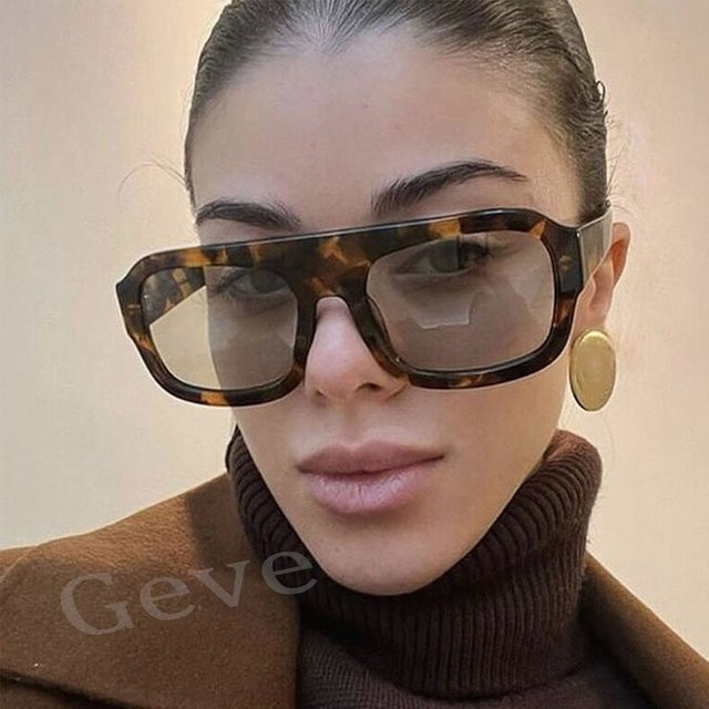 GEVE Sonnenbrille, Quadratisch, Vollrand, Kunststoff, Braun, Damen - Bild 1