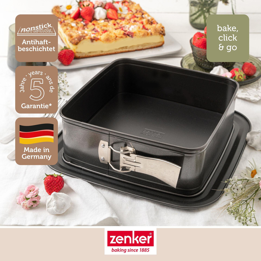 Zenker Springform quadratisch Bake Click & Go, Schwarz, B/T: 24 x 24 cm - Bild 3