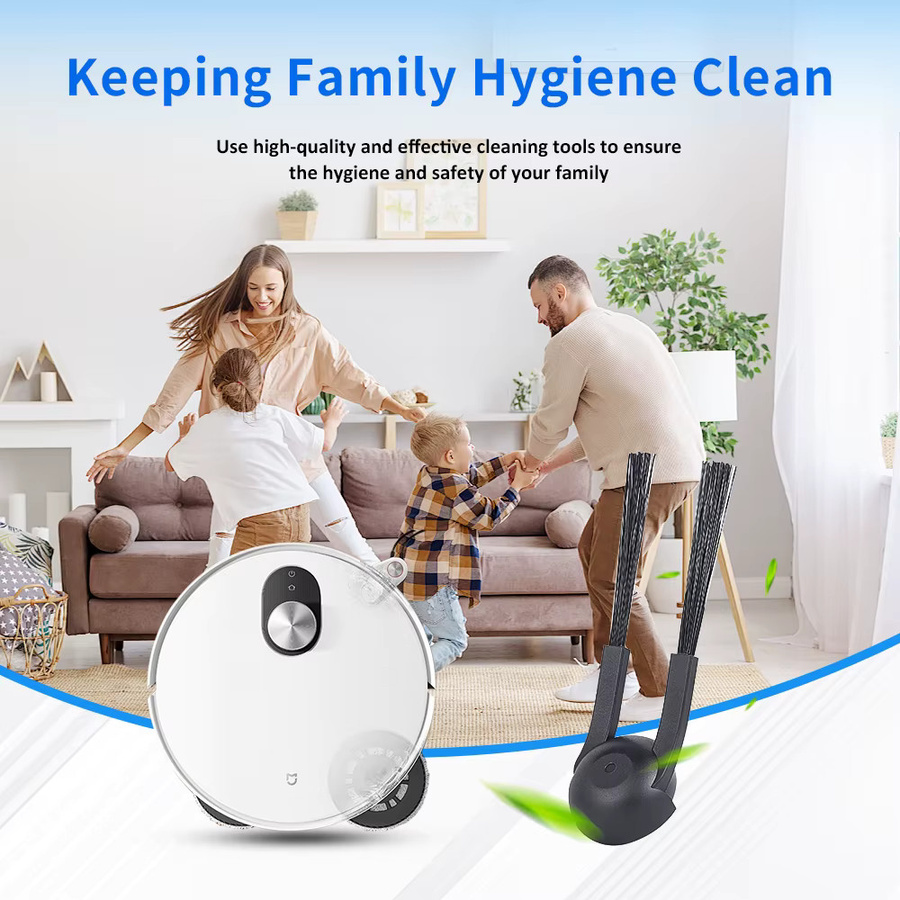 WINDNINJA Seitenbürste in Schwarz passend für Xiaomi Mijia H40 OV51 M40S OV31CN Roboterstaubsauger Ersatz-Kantenbürste - Bild 2