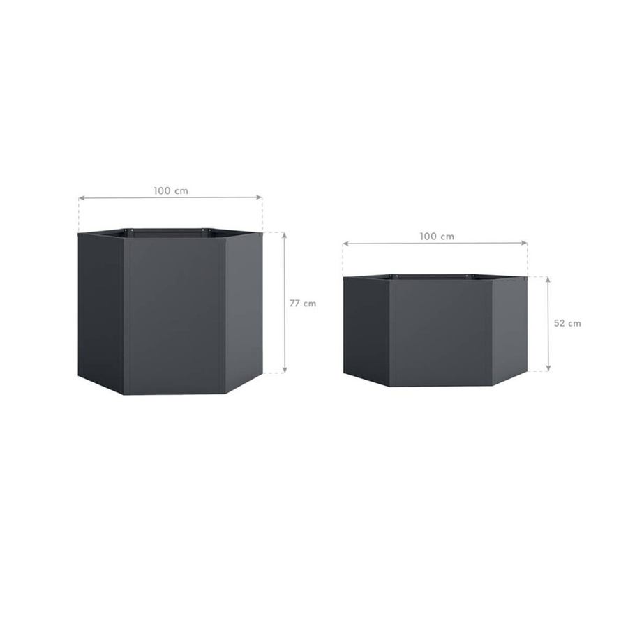 Westmann Metall-Hochbeet Varia 2er-Set Anthrazit pulverbeschichtet B/H/L: 100 x 77 x 200 cm - Bild 2