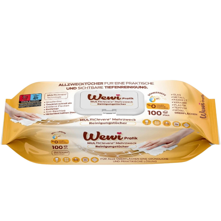 Wewi Universelle Oberflächenreinigungstücher mit Arabischer Seife, 100 Stück - Bild 5