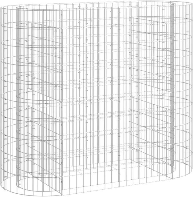 Furnicato Gabionen-Hochbeet aus verzinktem Eisen in Silber, B/T/H: 120 x 50 x 100 cm - Bild 1