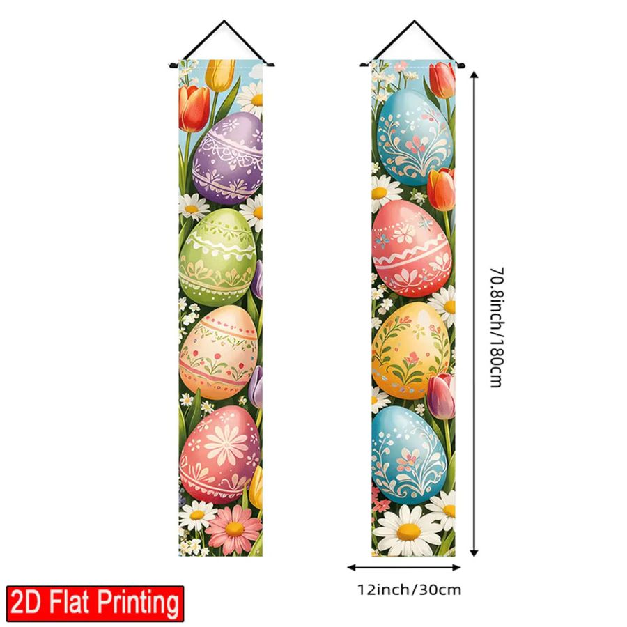 VIKAMA 2D flaches Couplet-Banner für Ostern und Frühling zur Wanddekoration in Haus, Garten oder Veranda, B/H: 30 x 180 cm - Bild 6