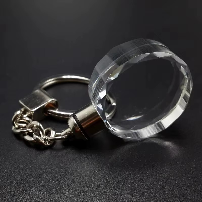 XTOOL Blanko K9 Glänzende Kristall-Schlüsselanhänger für 3D-Lasergravur, Transparent, verschiedene Formen wie Herz, Quadrat, Rund und Achteck - Bild 1