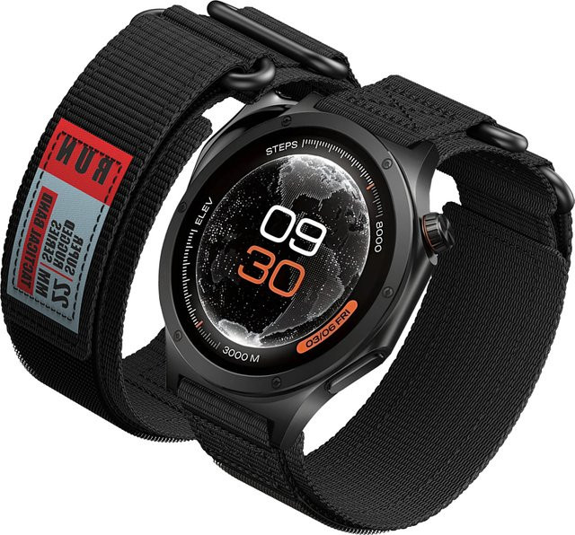 Uhrenarmband Klett-Nylonband, 22 mm, Schwarz, Unisex - Bild 1