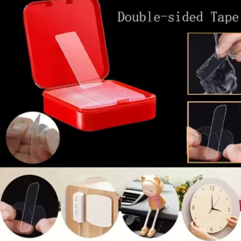 SCESSPACK Doppelseitiges Klebeband, transparent, wiederverwendbar und wasserdicht, spurlos selbstklebend für Haushaltsgeräte - Bild 2