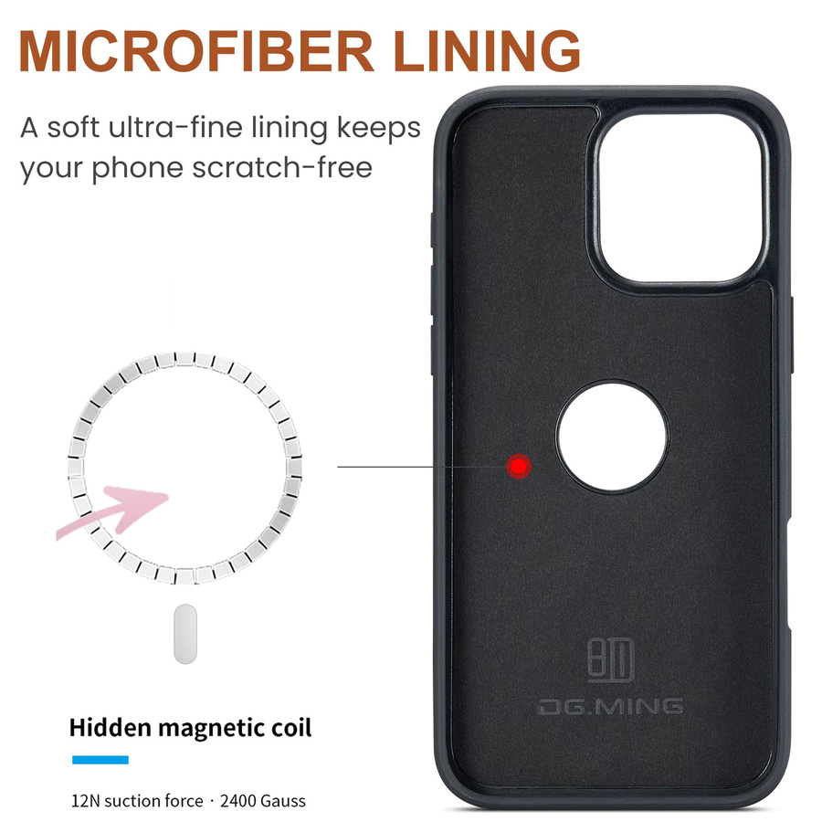 HKNR Leder Kamera Schutzhülle mit MagSafe für iPhone 16 15 14 13 12 11 Pro Max Plus in Braun - Bild 2