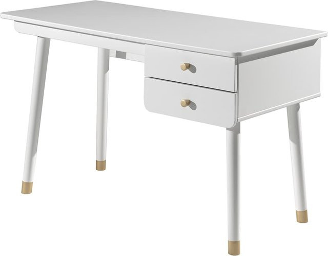 IKEA Billy Schreibtisch mit 2 Schubladen in Weiß, B: 125 cm, H: 75 cm, T: 60 cm - Bild 1