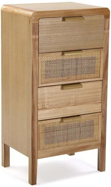 Kommode Jamon aus Paulownia-Holz in Braun, B/T/H: 77,5 x 40,0 x 77,5 cm - Bild 1