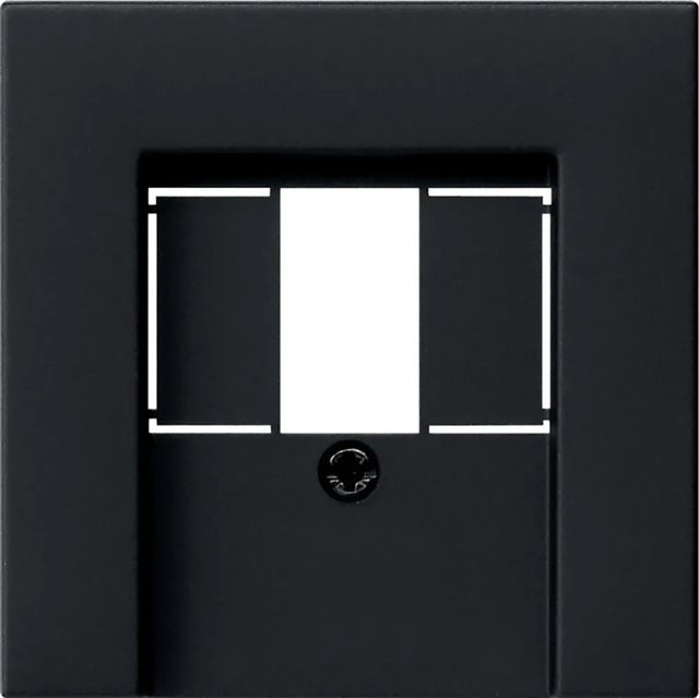 Gira System 55 Abdeckung für TAE-Anschluss und USB in Schwarz matt lackiert - Bild 1