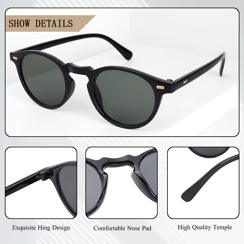 CRIXALIS Sonnenbrille, rund, Vollrand, Kunststoff, Schwarz, Unisex - Bild 3