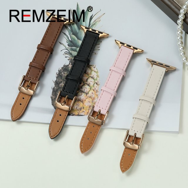 REMZEIM Uhrenarmband Leder, Damen, Roségold - Bild 1