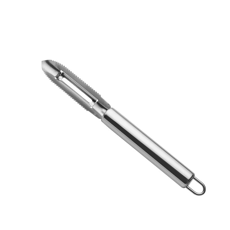 PDQ Zweischneidiger Edelstahl-Gurkenschäler in Silber als Multifunktions-Küchenhelfer zum Schälen von Obst und Gemüse - Bild 5